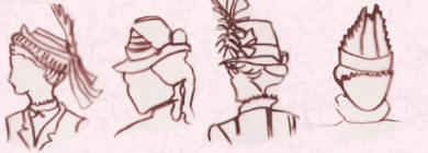 Pictures of late Victorian hats and bonnets.  Fashion history.