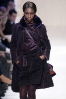 Fendi Sheared dyed mink grid pattern trench