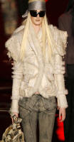 White toscana jacket with fox trim from John Galliano at Dior