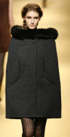 FERRETTI  Wool cape with fox trim