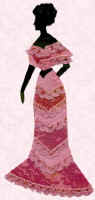 1900 Fashion history and costume history picture of fashion costume fabric collage.