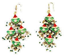 Indian Lac Costume Jewellery Earrings