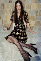 BLACK AND GOLD CHIFFON JAQUARD DRESS �75 �114