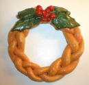 The Varnished Bread Dough Plaited Wreath With Holly