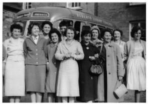 Circa 1959 to 1961 - Group of women on a day trip to Hereford.