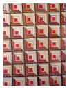 Vintage Log Cabin Reds Patchwork Quilt from Contentmentfarm.com