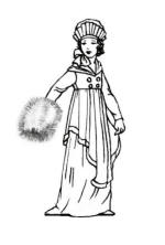 Georgian girl in dress with muff 1775.