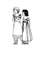 Young girls wearing fashionable clothing of 1815