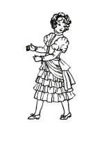 1885 Young girl in frilled bustle dress costume drawing