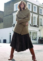 Suede skirt �50, Boots �80, Knit �45.