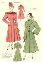 c1948  Fashion Designs - Sewing Pattern Cutting Drafts 3025 and 3026