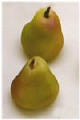 Coloured marzipan pear fruit.