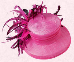 Pari-sinamay with chinchilla coque feathers, fuchsia hat is �195 and available from May at John Lewis. 