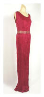 Fortuny couture pleated garnet silk vintage Delphos gown, c. 1928.