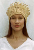 Straw wedding crown by Constance Willems Designs.