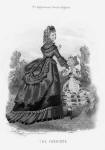 The Englishwoman's Domestic Magazine Fashions 1869 - Greyscale image for colouring in.