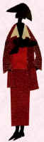1920 Fashion history and costume history picture of fashion costume fabric collage.