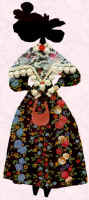 1830 Fashion history and costume history picture of fashion costume fabric collage.