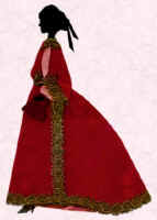 1863 Fashion history and costume history picture of fashion costume fabric collage.