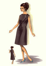 1960s Sleevless Cocktail Dress Fashion Style 