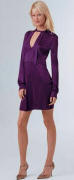 NEXT DIRECTORY UK Purple Shiny Jersey Tie Neck Mini Dress in 90% acetate 10% elastane. No 121-430-X38 at �36.99