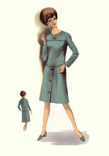 Mid 1960s A-line Yoked Fashion Style 