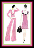 Wide flared leg trouser suit and dress. Fashion Gallery 23 Rallitza