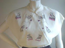 1950'S Blouse with kitten design.