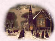 Night snow christmas scene