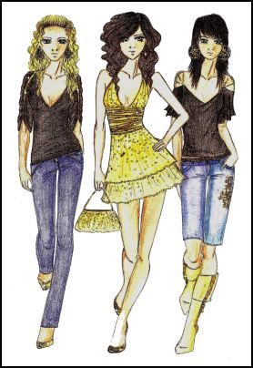 Fashion-era fashion design pages. Fashion Drawings by Anne Westphal - Gallery 28 - Designed in 2008