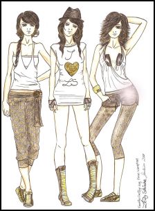 Fashion Drawing by Anne Westphal - Gallery 33 on Fashion-era.com