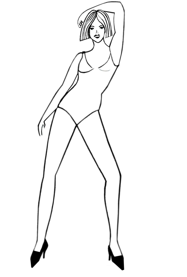 JPG Format Body Outline Fashion Template Files