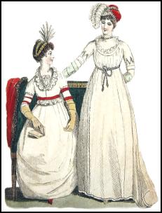 Costume History - White Muslin Empire Dresses of 1800