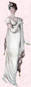 Early Regency Gown - White Muslin Dress - 1807 - Border