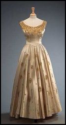 The Queen's Cream Evening Dress Designed by Norman Hartnell