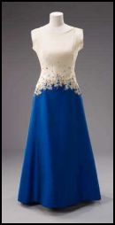 Queens Clothes. This outfit was worn during the tour of Canada for a State dinner at Rideau Hall, Ottawa, 30 June 1967.  Norman Hartnell  Deigned the ensemble.