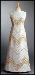 The Queens Clothes - 1974 Zig Zag Gold Embroidery Dress for Australia 