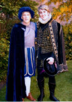 Picture of Simon the Groom with his Father at the  Elizabethan and Tudor Themed Fancy Dress Wedding 