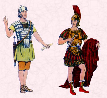 The Roman soldier and a general in ancient Britain