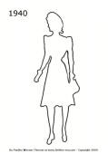 1940 fashion history outline silhouette