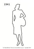 1941 fashion history outline silhouette