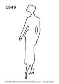 1949 Fashion history outline silhouette