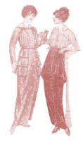 1914 Long Narrow Dresses with Tunic Effects with Dropped Shoulders