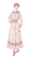 Wrap Front Dress from Needlecraft Magazine Fashions 1915-1917