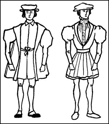 Beefeater Fashion - Male Coats, Doublets & Caps - EDWARD VI - 1547-1553