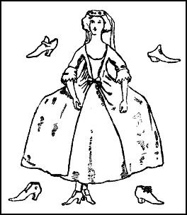 Colouring-in Lady C18th Sack Dress