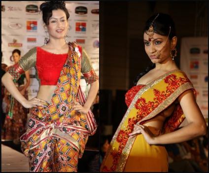 Vibrant Red and Gold Indian Saris
