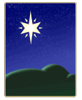 A star shines brightly over Bethlehem