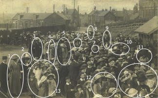 The circled sections in the picture of the Old Hebburn Crowd Scene