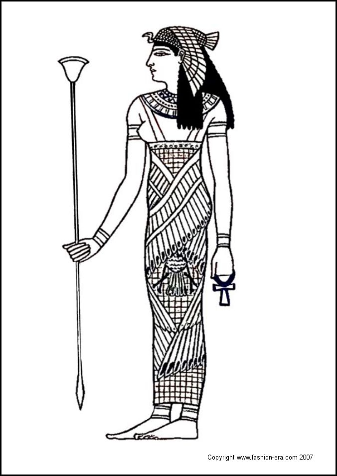 Ancient Costume Fashion - Egyptian King Tut (Tutankhamun) Colouring ...